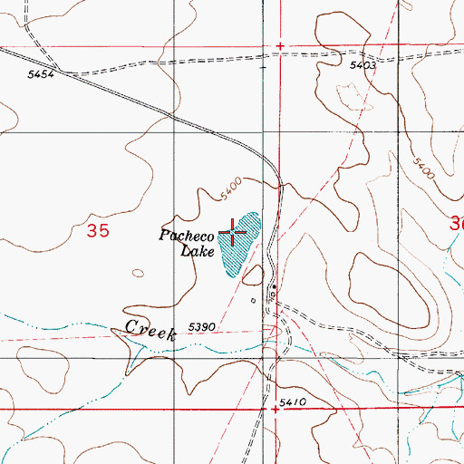 Topographic Map of Pacheco Lake, NM