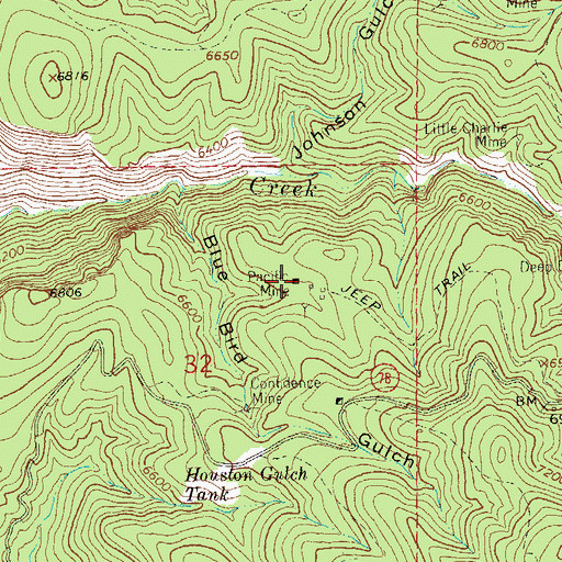 Topographic Map of Pacific Mine, NM