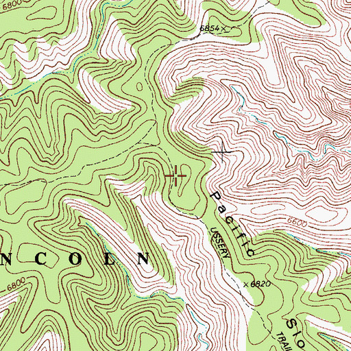 Topographic Map of Pacific Slope, NM