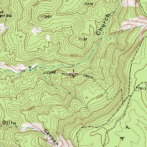 Topographic Map of Padre Alonzo Trail, NM