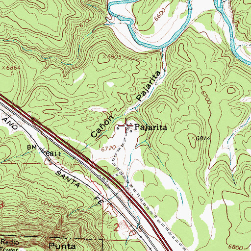 Topographic Map of Pajarita, NM