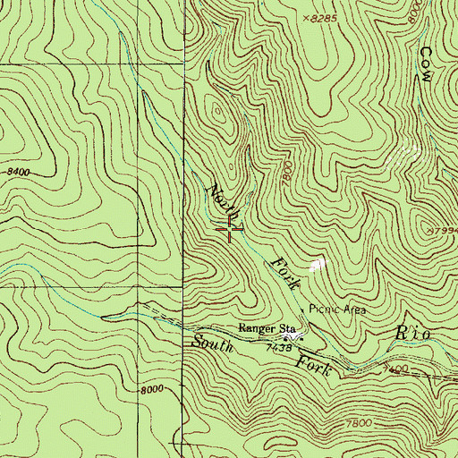 Topographic Map of Panther Creek, NM