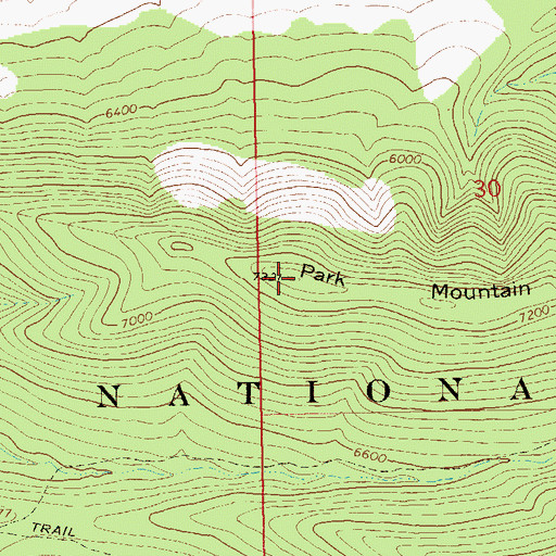 Topographic Map of Park Mountain, NM