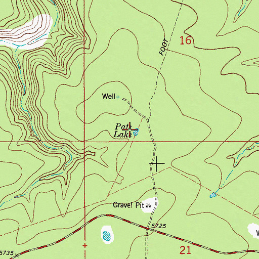 Topographic Map of Pats Lake, NM