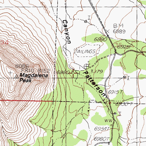 Topographic Map of Patterson Canyon, NM