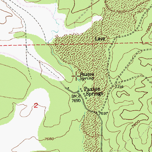 Topographic Map of Paxton Spring, NM
