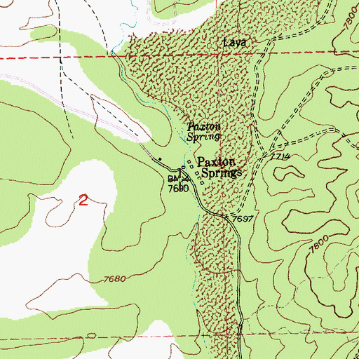 Topographic Map of Paxton Springs (historical), NM