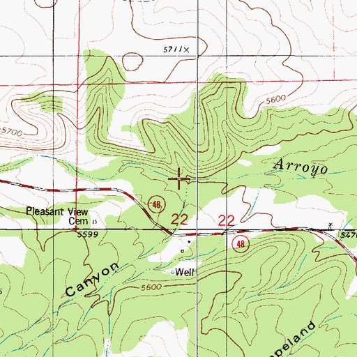 Topographic Map of Peachtree Canyon, NM