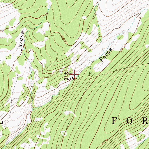 Topographic Map of Pecos Falls, NM