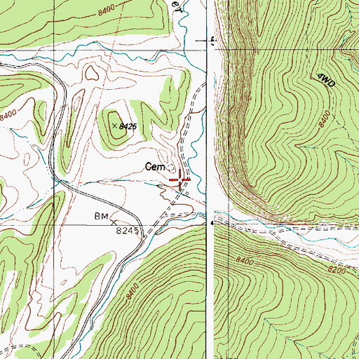 Topographic Map of Penaflor Ruins, NM