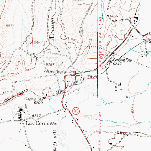 Topographic Map of Peas Negras Cemetery, NM