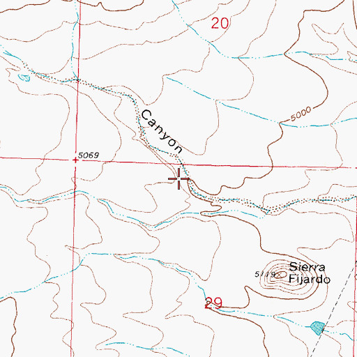 Topographic Map of Peasco Canyon, NM