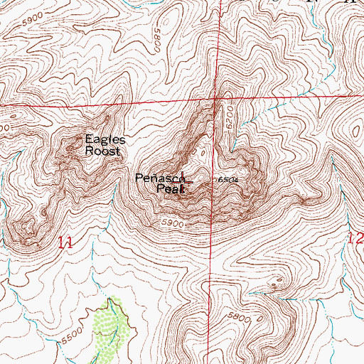 Topographic Map of Peasco Peak, NM