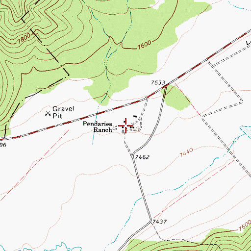 Topographic Map of Pendaries Ranch, NM