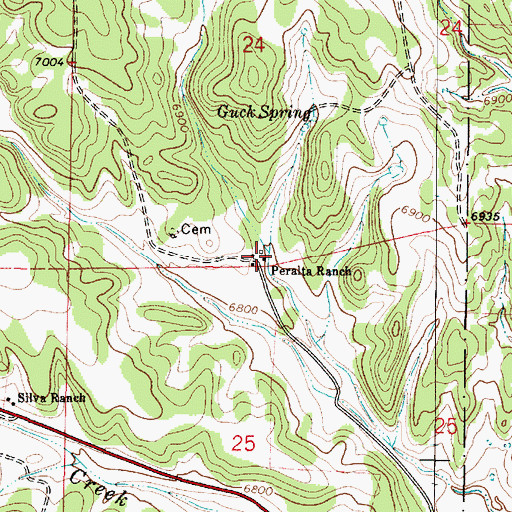 Topographic Map of Peralta Ranch, NM