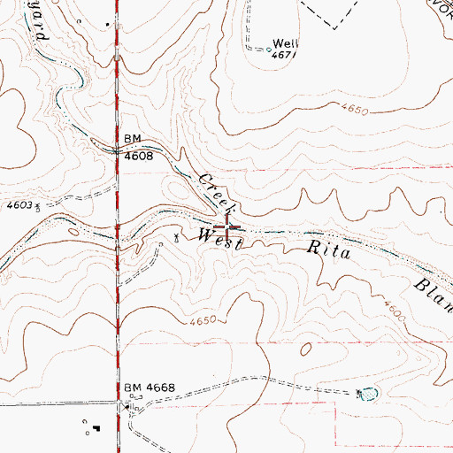 Topographic Map of Perico Creek, TX