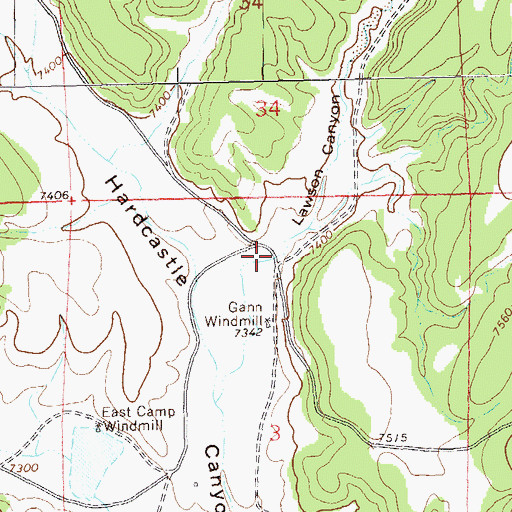 Topographic Map of Lawson Canyon, NM