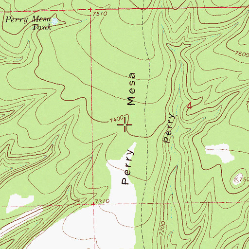 Topographic Map of Perry Mesa, NM