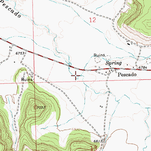 Topographic Map of Pescado Draw, NM