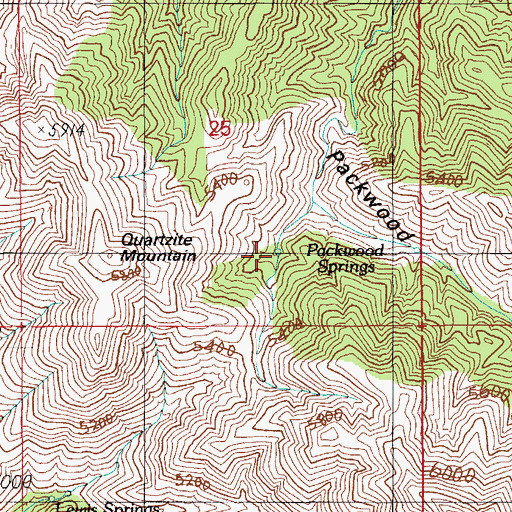 Topographic Map of Packwood Springs, AZ