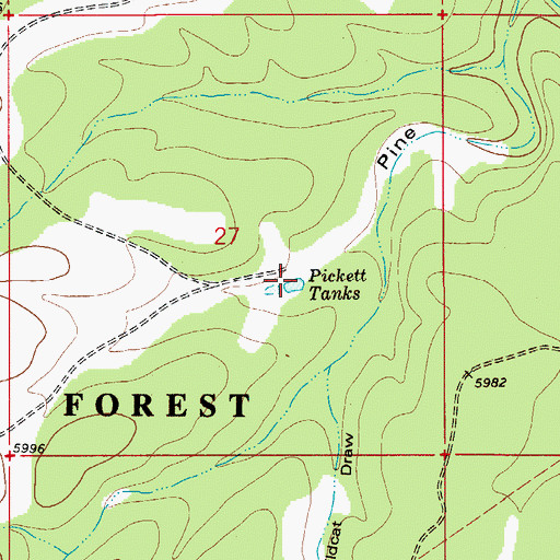 Topographic Map of Pickett Tanks, NM