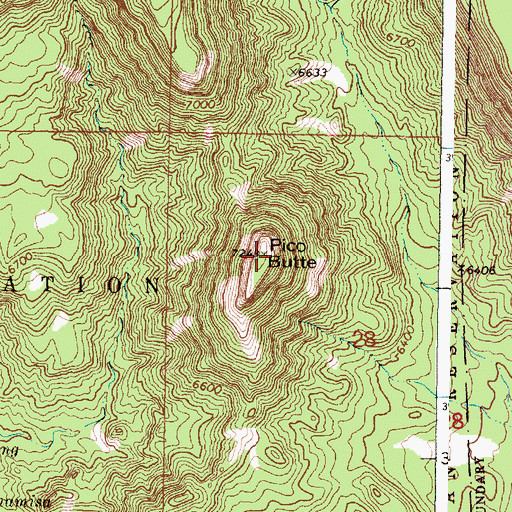 Topographic Map of Pico Butte, NM