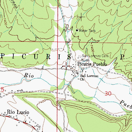 Topographic Map of Picuris Canyon, NM