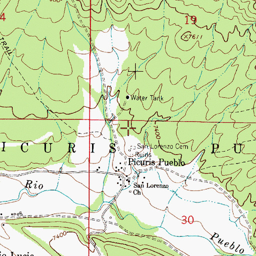 Topographic Map of Picuris Pueblo Grant, NM