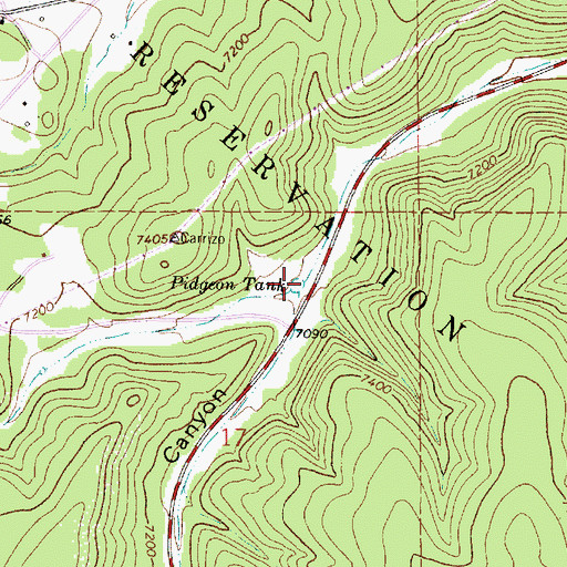 Topographic Map of Pidgeon Tank, NM