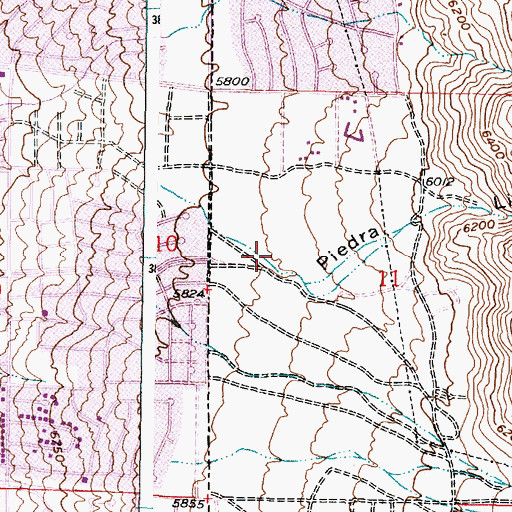 Topographic Map of Piedra Lisa Canyon, NM