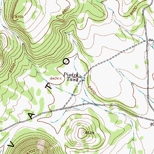 Topographic Map of Piedra Tank, NM