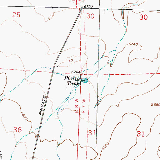 Topographic Map of Piedra Tank, NM