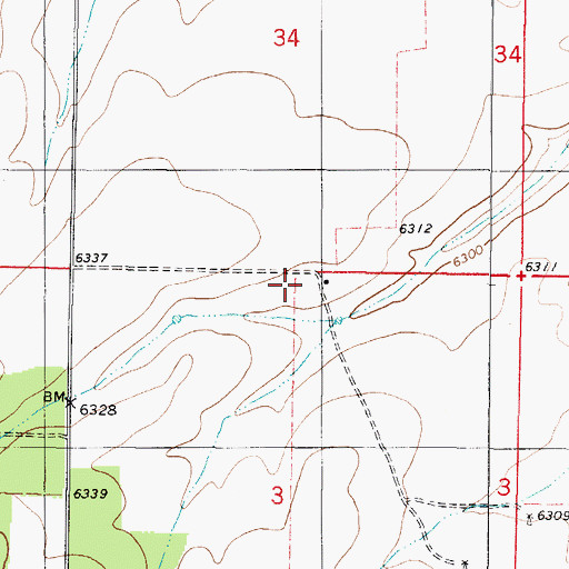 Topographic Map of Piggott Ranch, NM