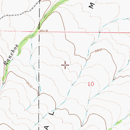 Topographic Map of Pinabetal Mesa, NM