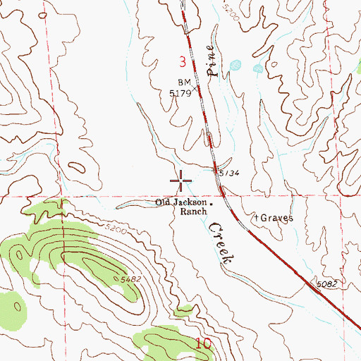 Topographic Map of Pine Creek, NM