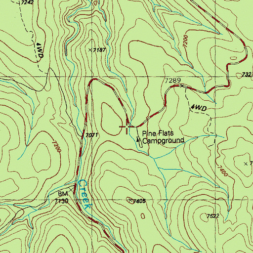 Topographic Map of Pine Flats Campground, NM