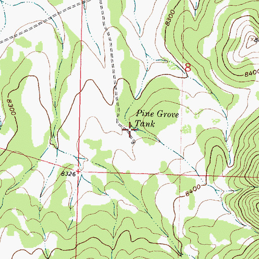 Topographic Map of Pine Grove Tank, NM