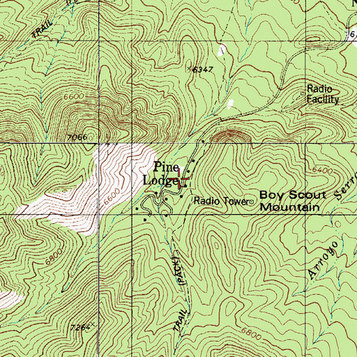 Topographic Map of Pine Lodge, NM