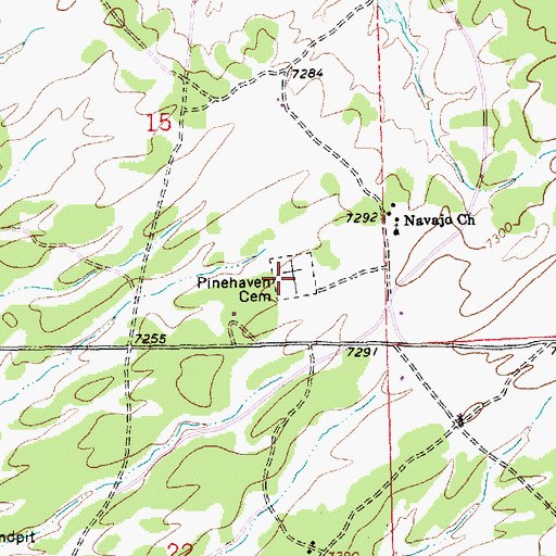 Topographic Map of Pinehaven Cemetery, NM