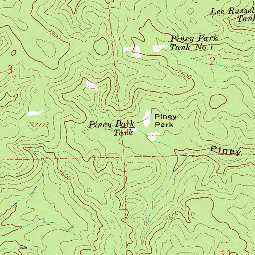 Topographic Map of Piney Park Tank, NM