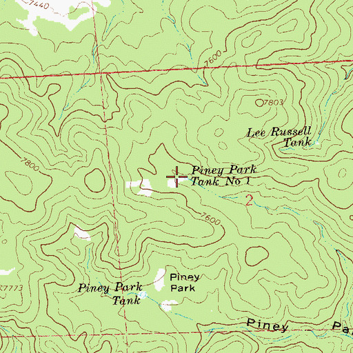 Topographic Map of Piney Park Tank Number 1, NM