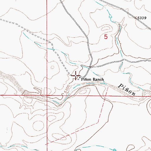 Topographic Map of Pion Ranch, NM
