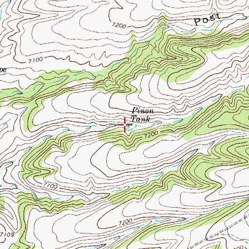 Topographic Map of Pinyon Tank, NM