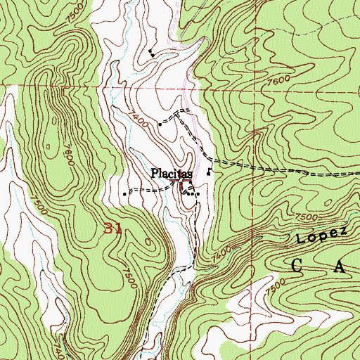 Topographic Map of Placitas, NM