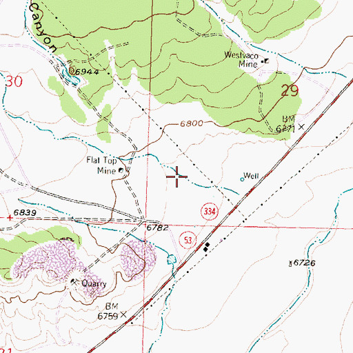 Topographic Map of Poison Canyon, NM