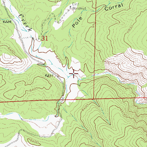 Topographic Map of Pole Corral Canyon, NM