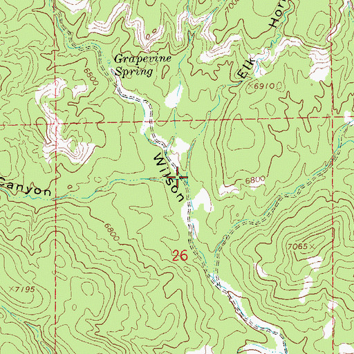 Topographic Map of Pole Water Gap Canyon, NM