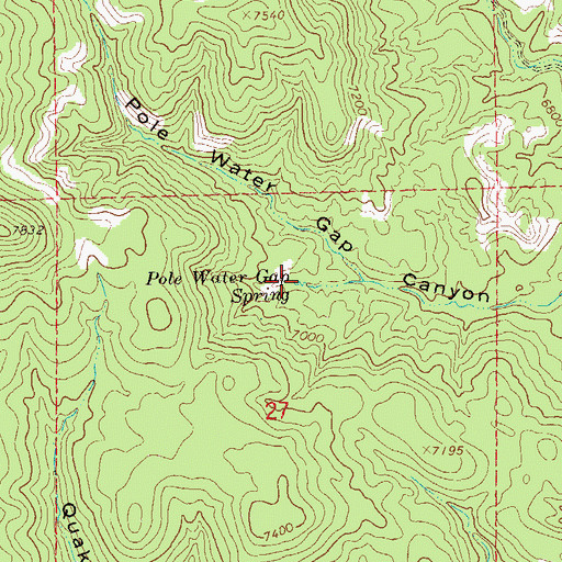 Topographic Map of Pole Water Gap Spring, NM