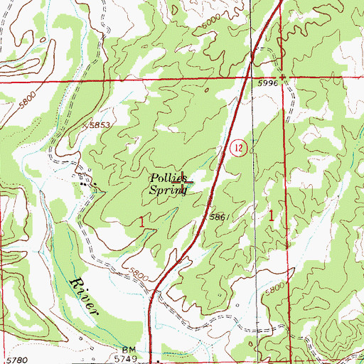 Topographic Map of Pollies Spring, NM