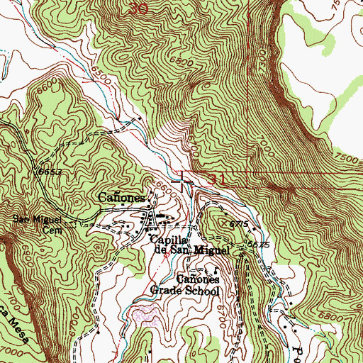 Topographic Map of Polvadera Creek, NM